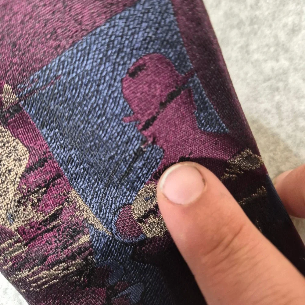 Bolgheri Silk Necktie Mens One Size Burgundy Purple Abstract Silhouette Graphic